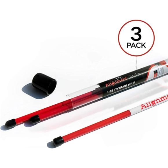 Golf Alignment Stick (Pack of 3 Golf Sticks) Swing. Golf Training Sticks for Men - Picture 2 of 7